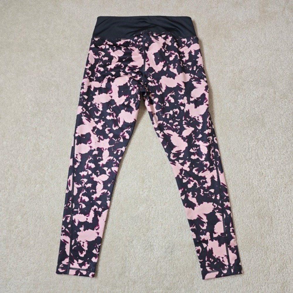 Z by Zella Womens Pink Charcoal Gray Abstract Floral Leggings Medium - Picture 3 of 8